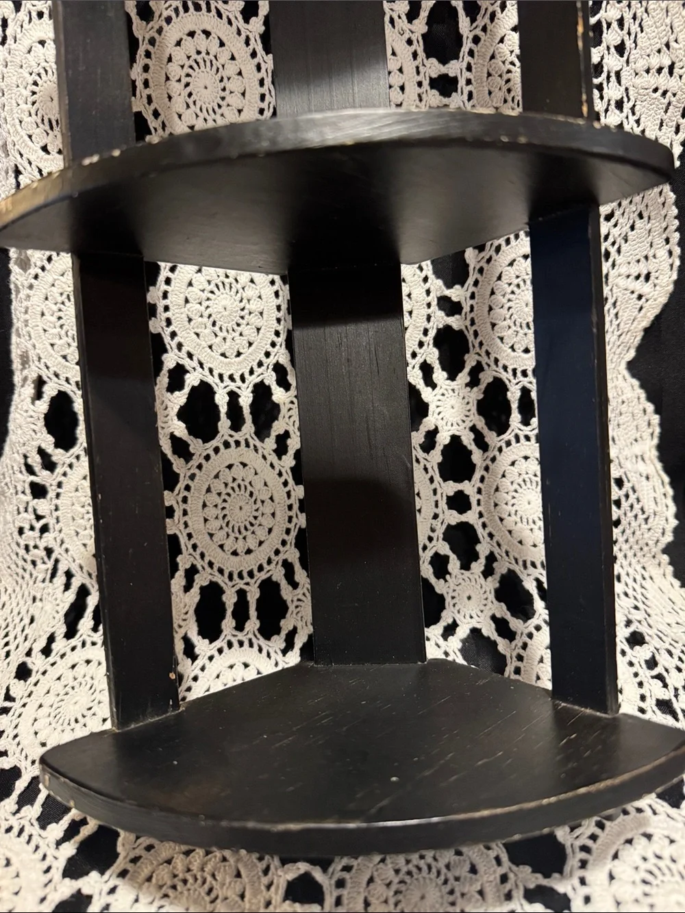 Black Homemade Wooden Corner Shelf - 3-Tier